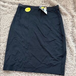 vassarette Black Pencil Skirt with Lace Waist Trim